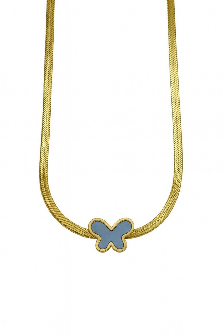 Blue Butterfly Charm Necklace