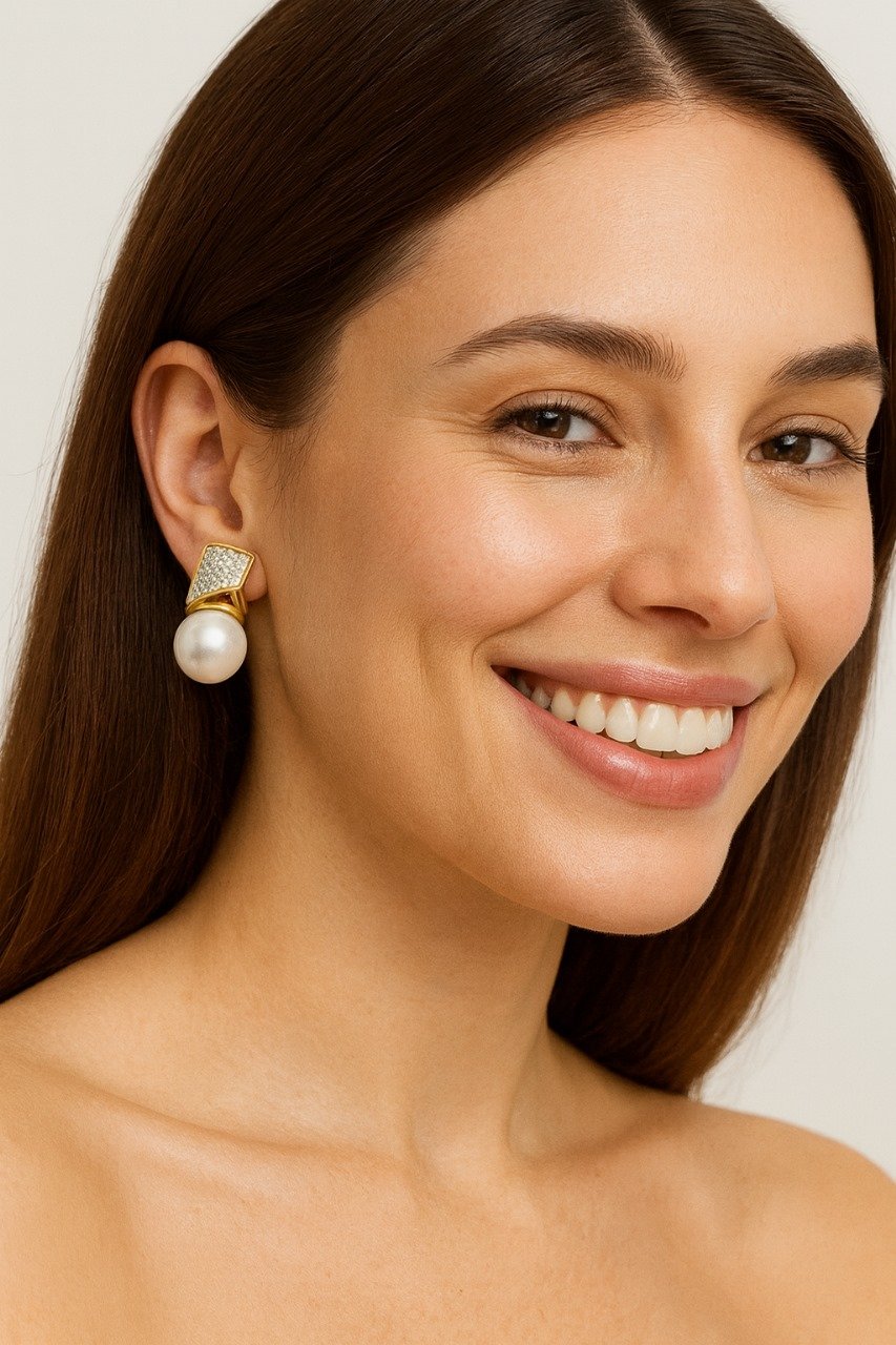 Radiant Luxe Pearl Drop Earrings - Image 2