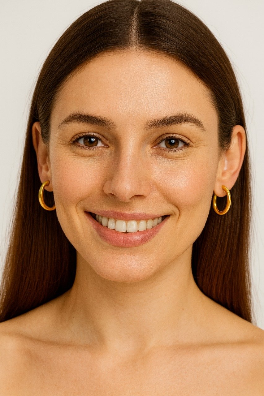 Classic Shine Gold Hoop Earrings - Image 2