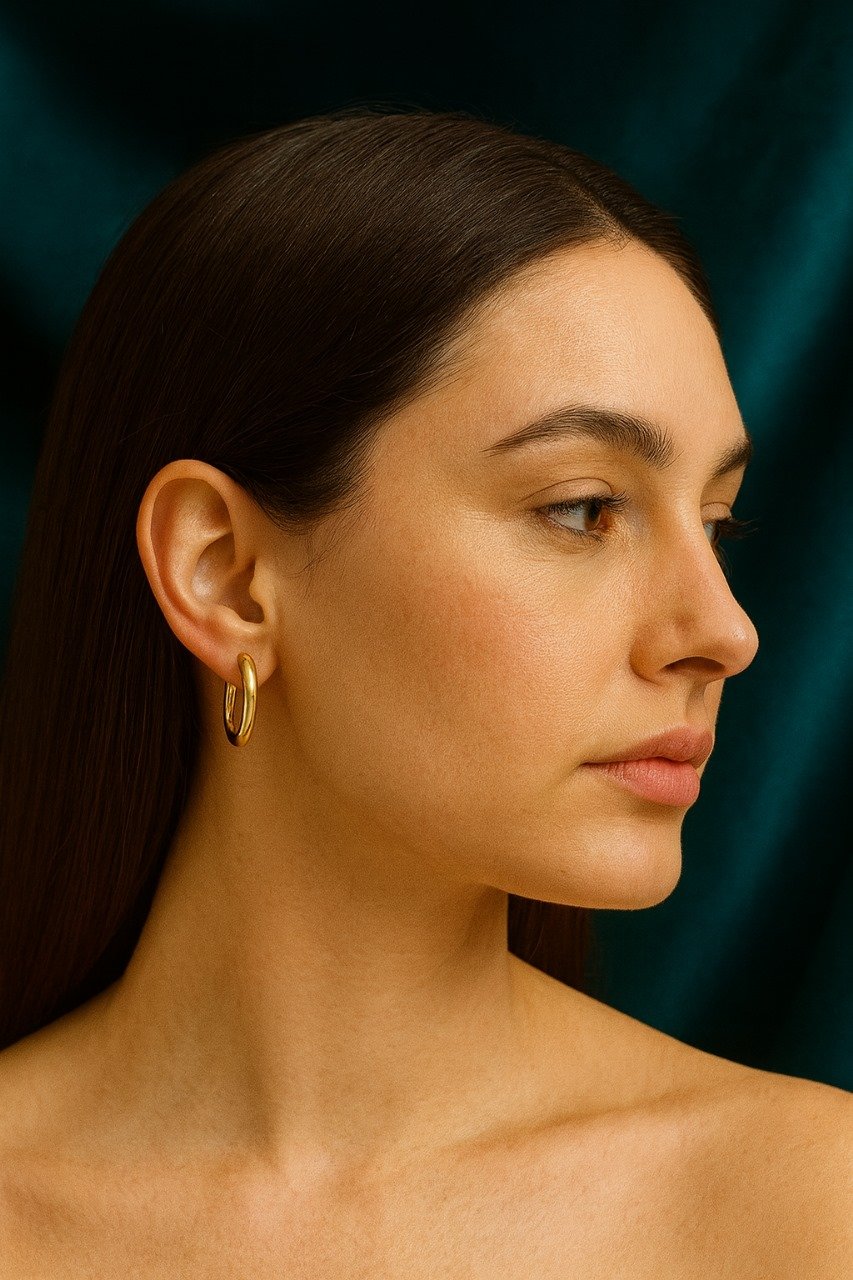 Classic Shine Gold Hoop Earrings - Image 3