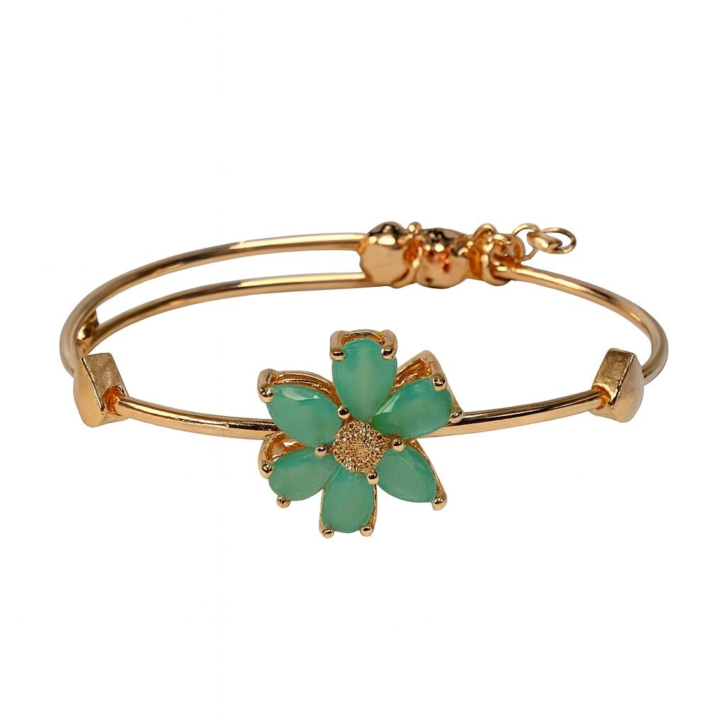 Emerald Bloom Floral Bangle - Image 2